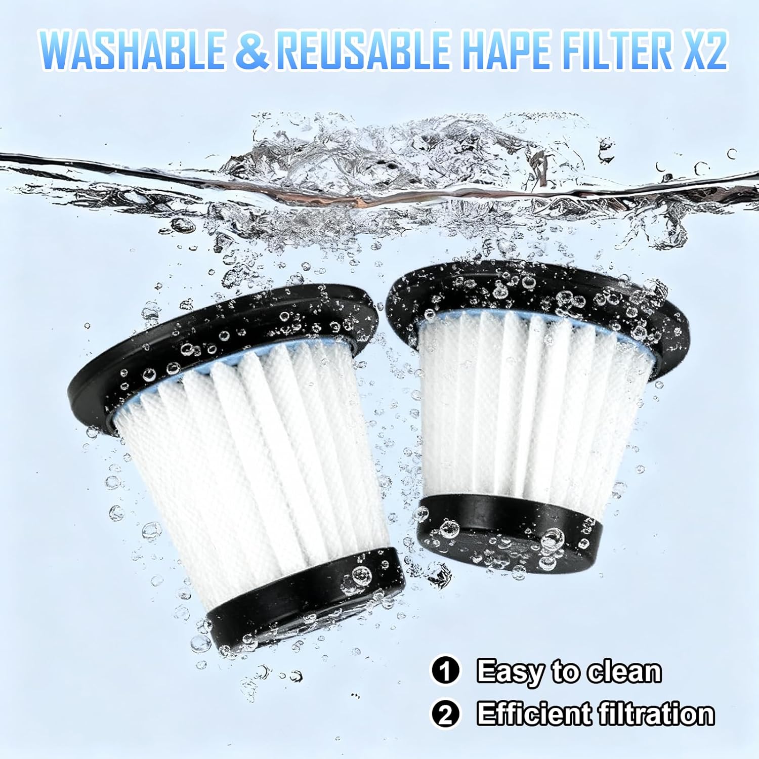 Handheld Car Air Vacuum Cleaner, 35000PA Rechargeable Cordless Vacuum Cleaner and Air Duster, High Power Hand Held Vacuum with Backup Battery, 2 HAPE Filters and Multi-Nozzles for Car, Home, Office