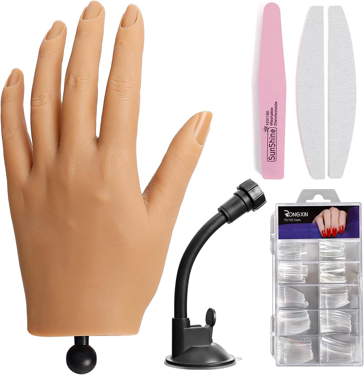 Practice Hand for Acrylic Nails Silicone Hand Fake Mannequin Hands for