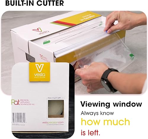 Miniatura 3 de Rollo sellador al vacío (8 pulgadas x 150 pies) con cortador - Bolsas de sellado premium para ahorrar alimentos, ideal para preparación de comidas,