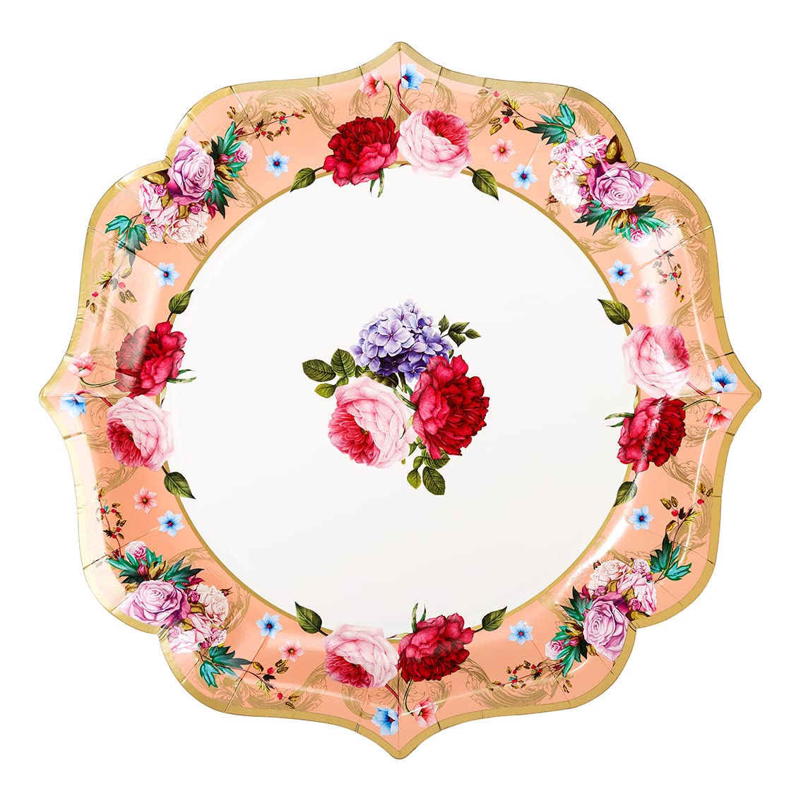 Talking Tables Pretty Large Floral Serving Plates/Platters, Truly Scrumptious Vintage Theme Perfect For Your Afternoon Tea Party, Birthday, Wedding Fully Recyclable 31cm Pack Of 4