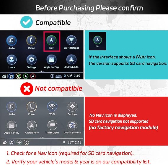 2024 Navigation SD Card Map Update Accessory Compatible with GM Chevrolet, Cadillac, Buick 86531529 with USA Canada and Mexico Map