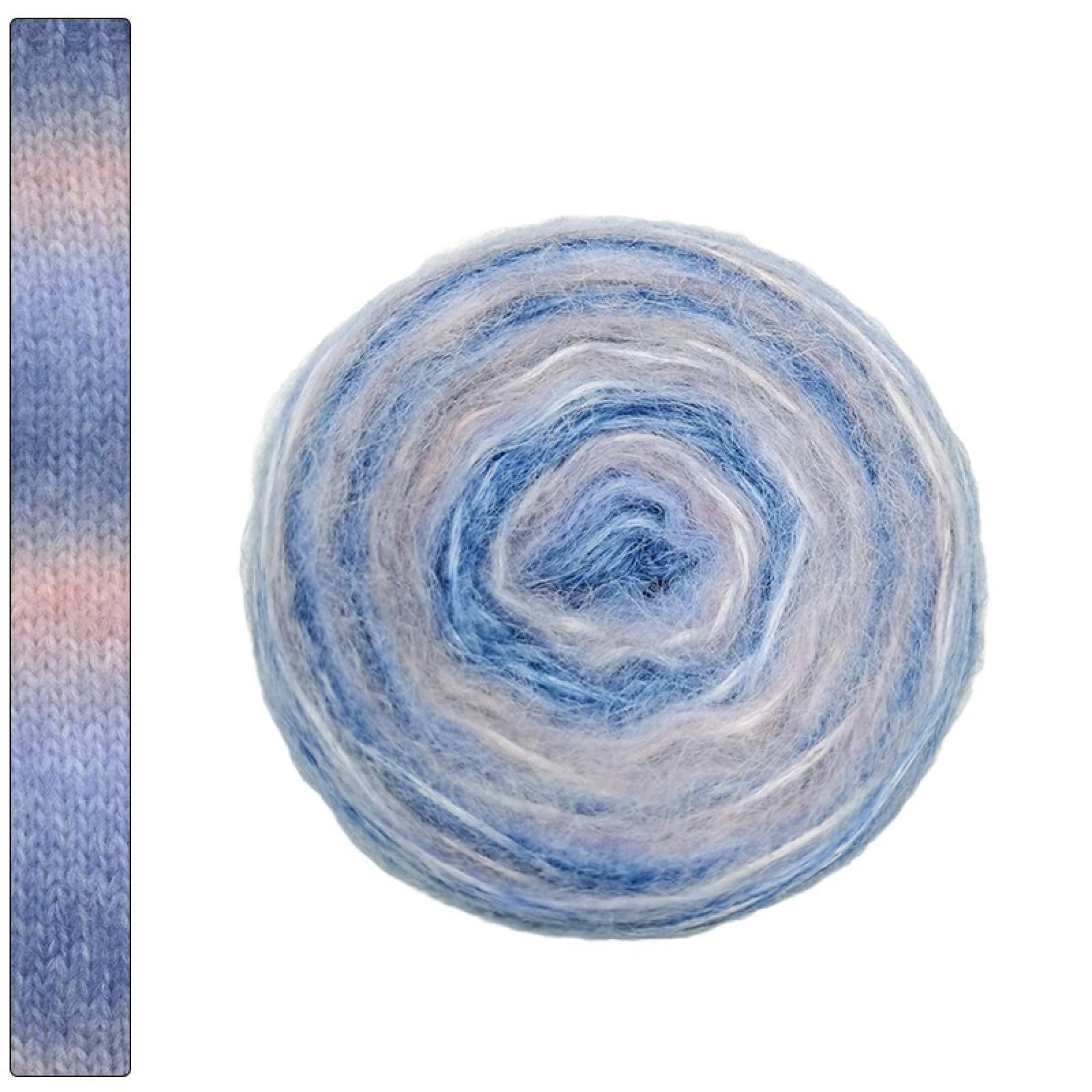 4 szt. Rainbow Handmade Fine Yarn Dough Gradient Segment Dye Cake Line Diy Knitting Colourful Wool Yarn, Q12