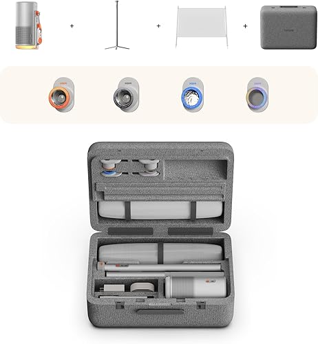 XGIMI MoGo 4 - Colección de proyectores láser, 550 lúmenes ISO, Google TV, Netflix oficial, duración de la batería de 5 horas, kit de cine todo en