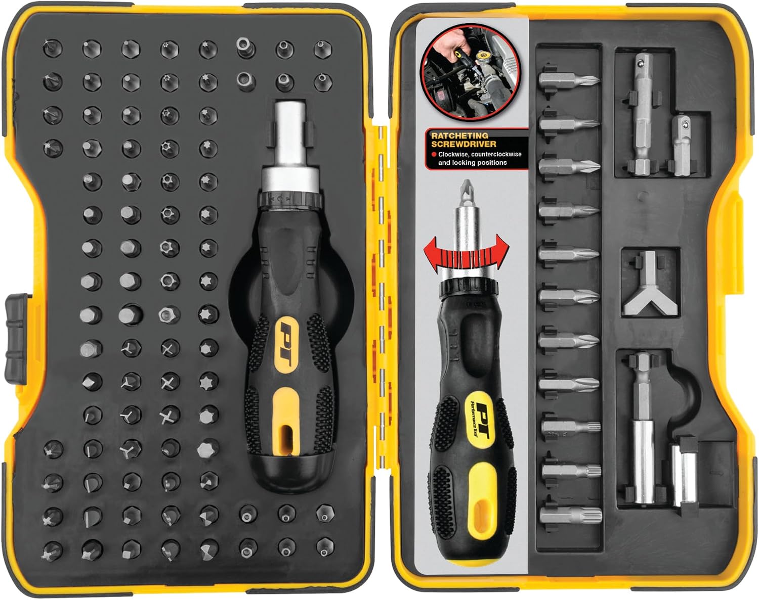 Performance Tool W1719 Ratcheting Bit Driver Set,101-Piece