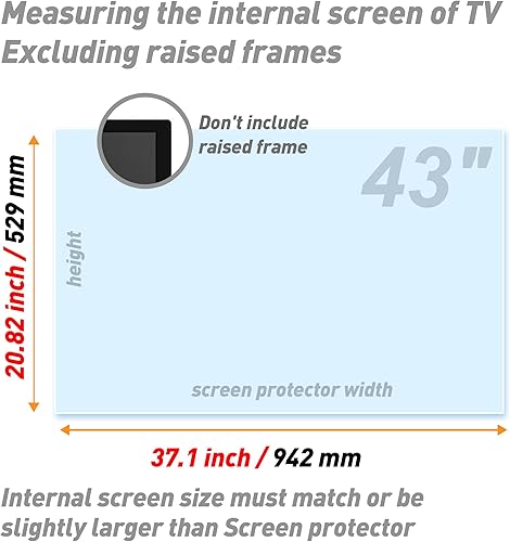 Miniatura 5 de Película mate antideslumbrante antirotura para TV de 32 a 75 pulgadas, filtro protector de pantalla LCD LED Oled QLED, 42 pulgadas 930 x 525