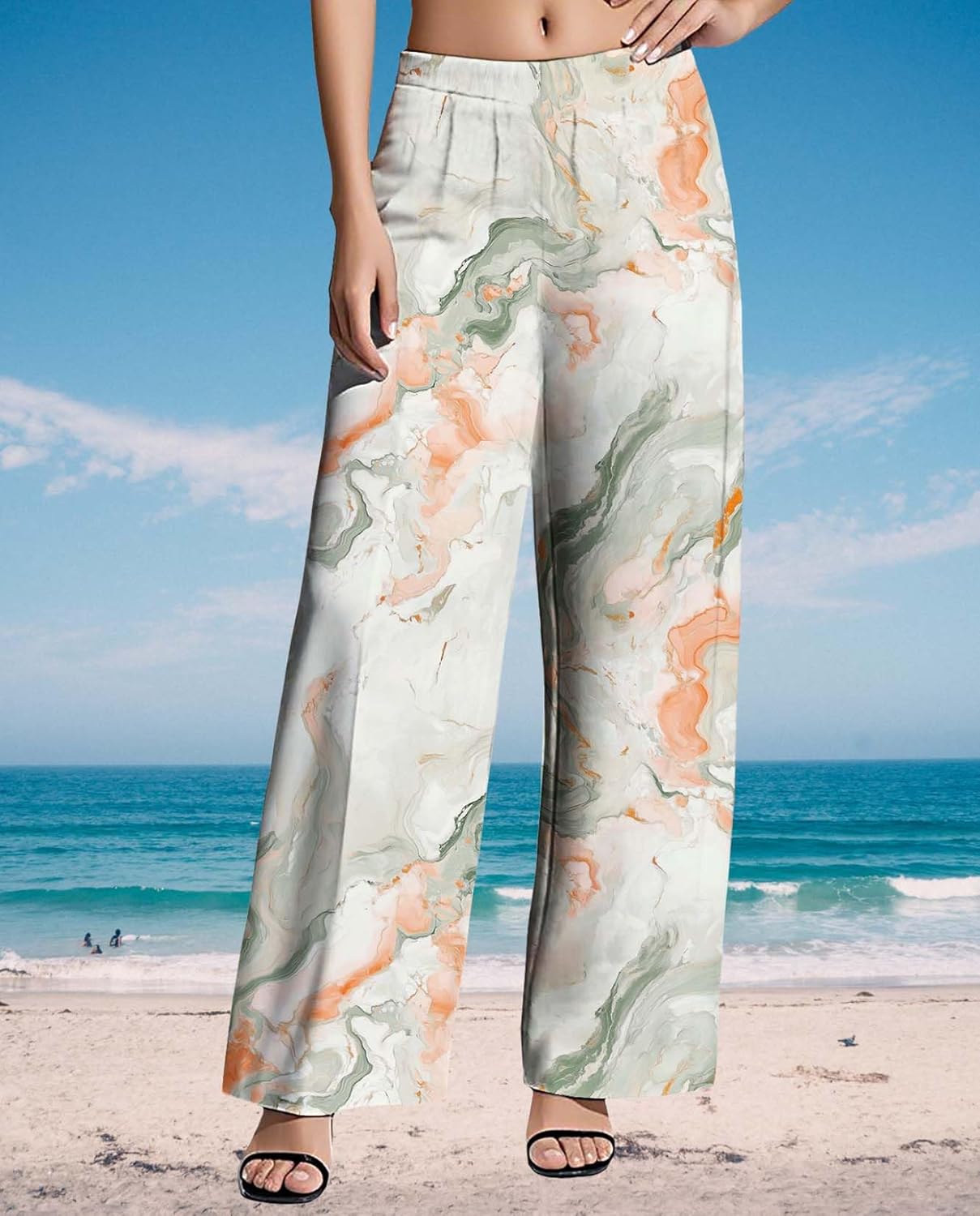 Womens Boho Pants Casual Oversize High Waisted Wide Leg Trousers Pattern Printed Ourdoors Pant for 2025 Summer - Image 6