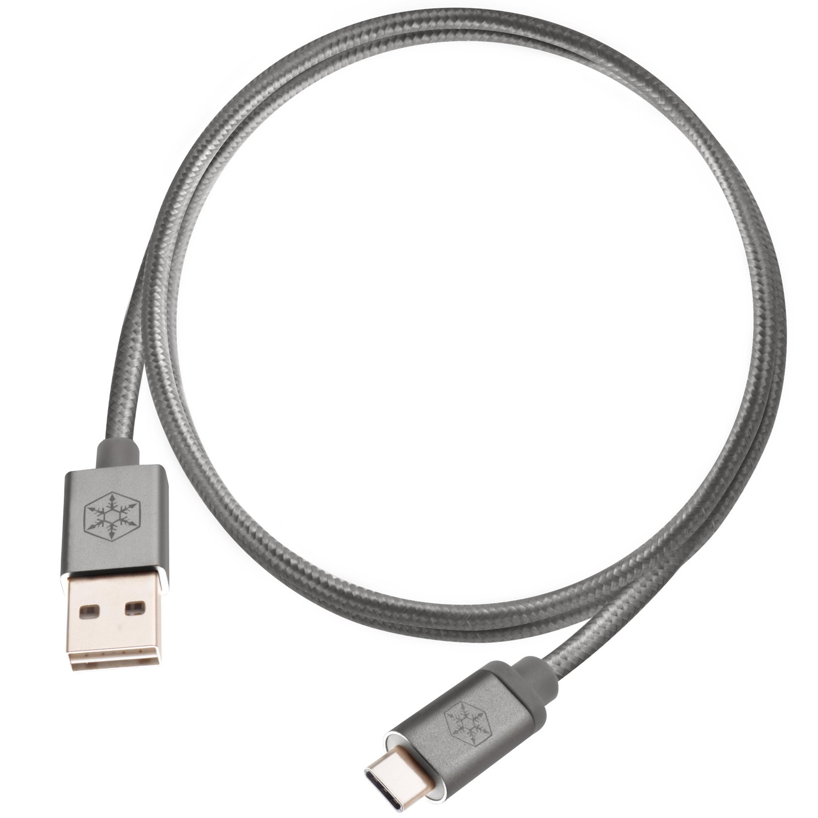 SilverStone Technology CPU04C-1000 - Cavo USB tipo C, reversibile, USB A e USB-C, 1000 mm, colore: Grigio antracite