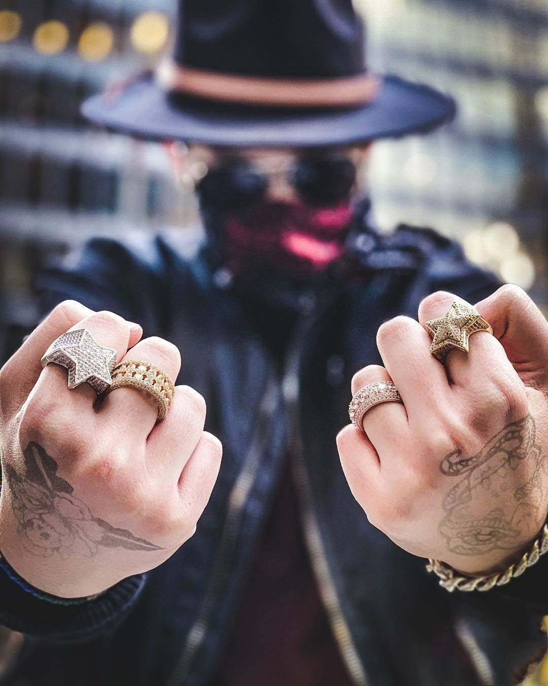 TOPGRILLZ 14K Golden Plated Star Ring Iced Out CZ Simulated Diamond Punky Rappers Ring for Men Engagement Hip Hop Jewelry - Image 4