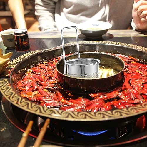 Miniatura 6 de ZzzaNa Colador de té, colador de olla caliente, cesta de pasta, clip en la olla, cuchara colador de espagueti, malla de acero inoxidable, colador de