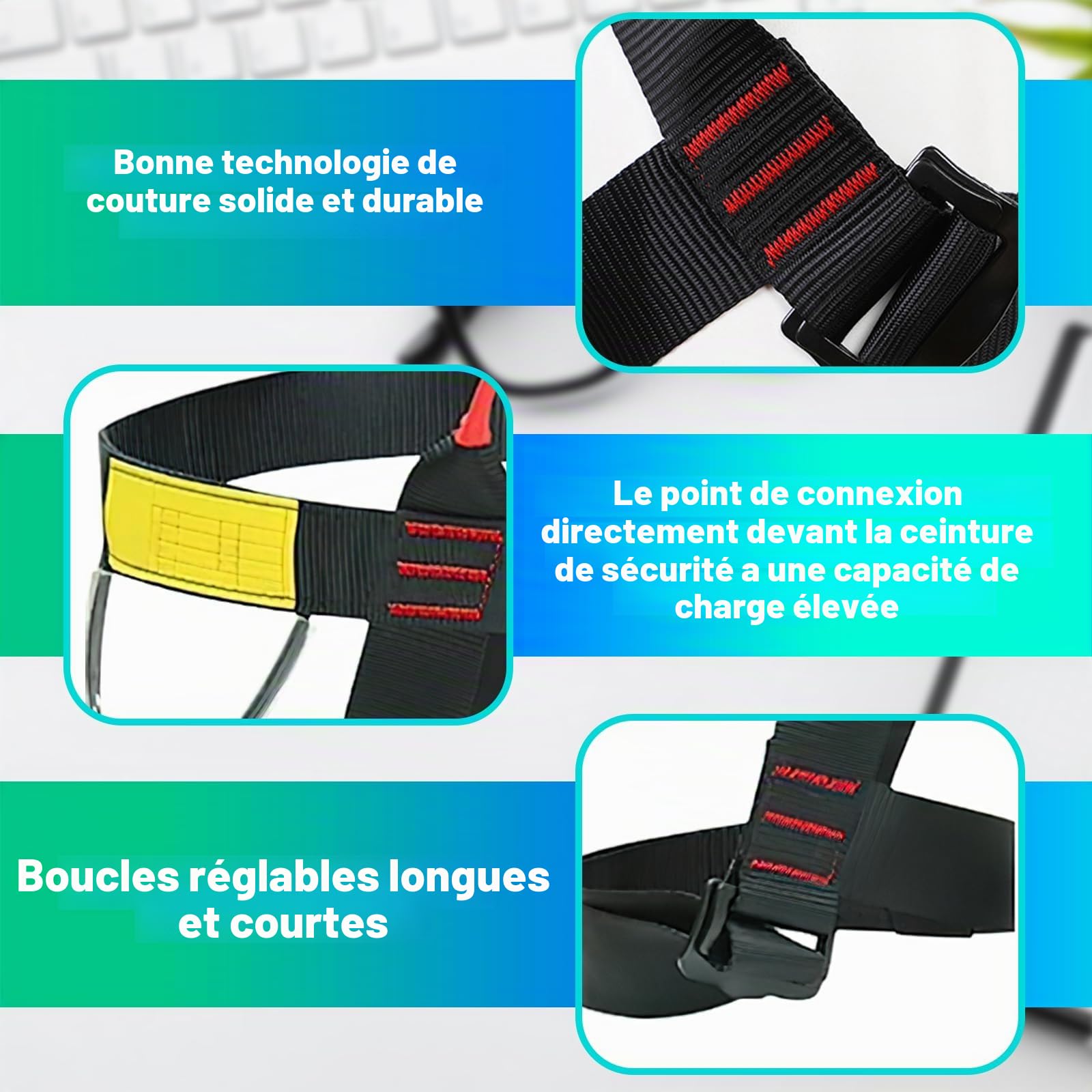 Harnais d'escalade anti-chute ceinture de sécurité pour sauvetage alpinisme équipement hommes femmes