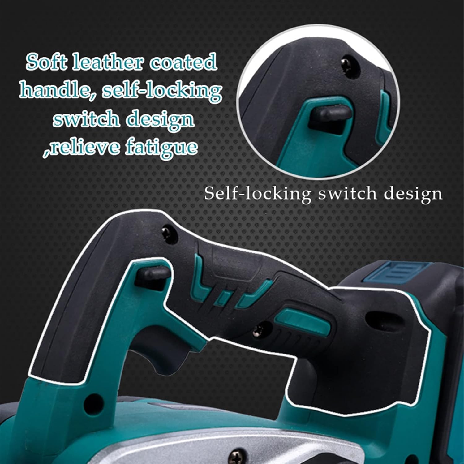 18V Rechargeable Electric Planer, with Wrench Cordless Hand Tool, Suitable 18V Power 15000rpm MINGPING