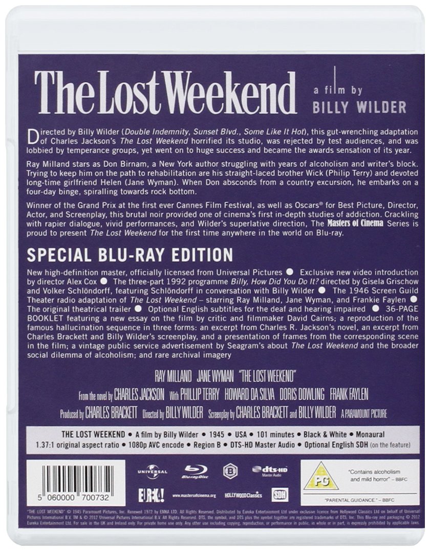 Lost Weekend Masters Of Cinema Blu Ray 1945 Desertcart Seychelles
