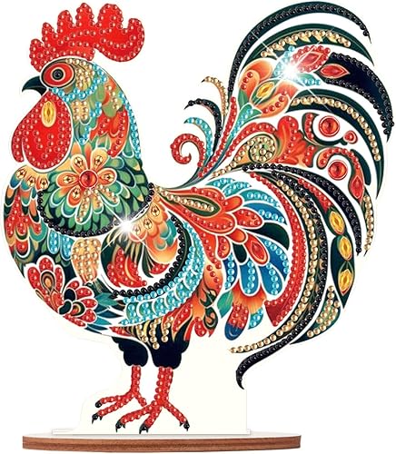 Miniatura 8 de Kit de adornos de mesa de pintura de diamantes de animales, elefante, arte de diamante 5D, decoración de escritorio, cuentas especiales por número,