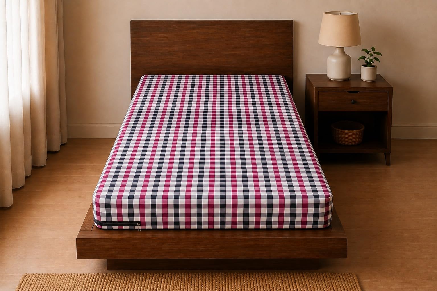 36x72x4 Inch Single Bed Foam Mattress with Removable Zipper Cover, High Density Support Foam, Comfortable Sleeping Mattress for Home, Hostel, Guest Room & Everyday Use (Red)-image-13