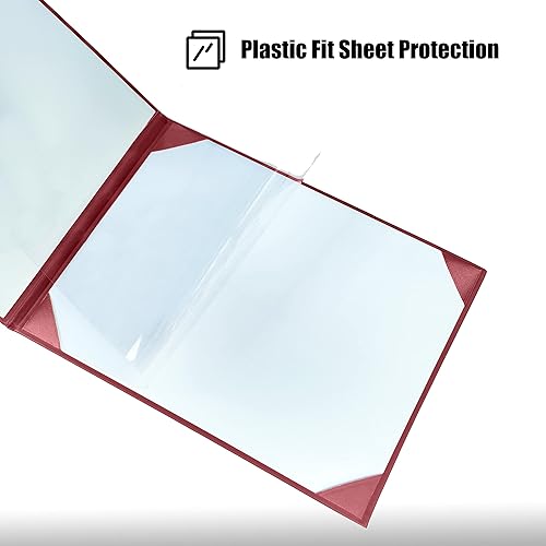 Vista 16 de Cubierta de diploma de 8.5 x 11 pulgadas para diploma, cubierta de certificado de graduación, cuero liso, azul marino