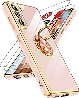 Vista 77 de LeYi para Funda de Teléfono Samsung Galaxy A13-5G: Protector de Pantalla de Vidrio Templado, Soporte Magnético Giratório de Anillo 360°, Borde Negro