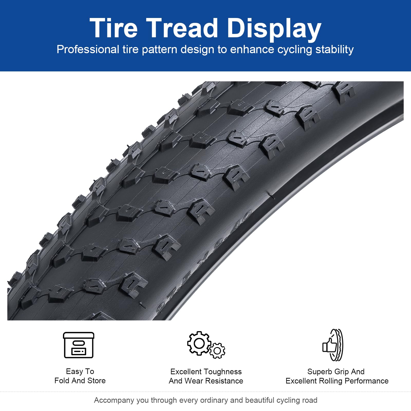 1-PC 27.5 Pulgadas Neumático 27.5x2.40 60-584 Neumático de Bicicleta Plegable Adecuado para 27.5x2.35 27.5x2.40 27.5x2.45 Grava/Montaña/Carretera/Ciudad Neumáticos de Bicicleta