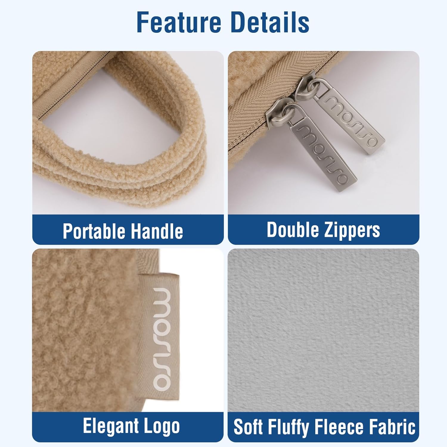 MOSISO 13-14 inch Laptop Case, 13.3 inch Laptop Sleeve Compatible with MacBook Air 13 13.6 M4 M3 M2 M1/Pro 13/Pro 14, HP Dell ASUS Lenovo, Soft Plush Portable Carrying Computer Bag with Handle, Brown - Image 7