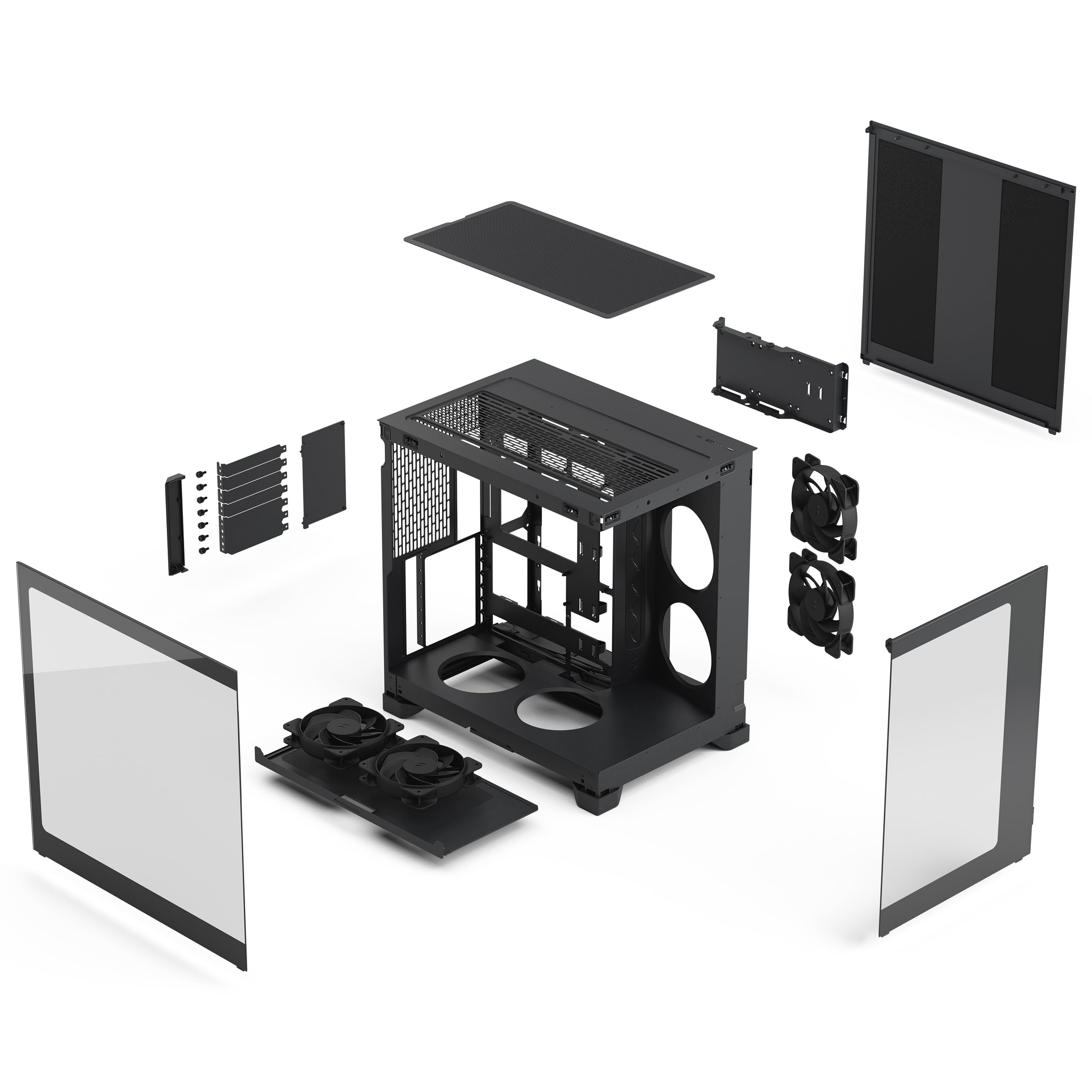 Fractal Design Pop 2 Vision Black case PC gaming con vetro panoramico – Design a doppia camera – 4 ventole reverse – ATX/E‑ATX/mATX/ITX