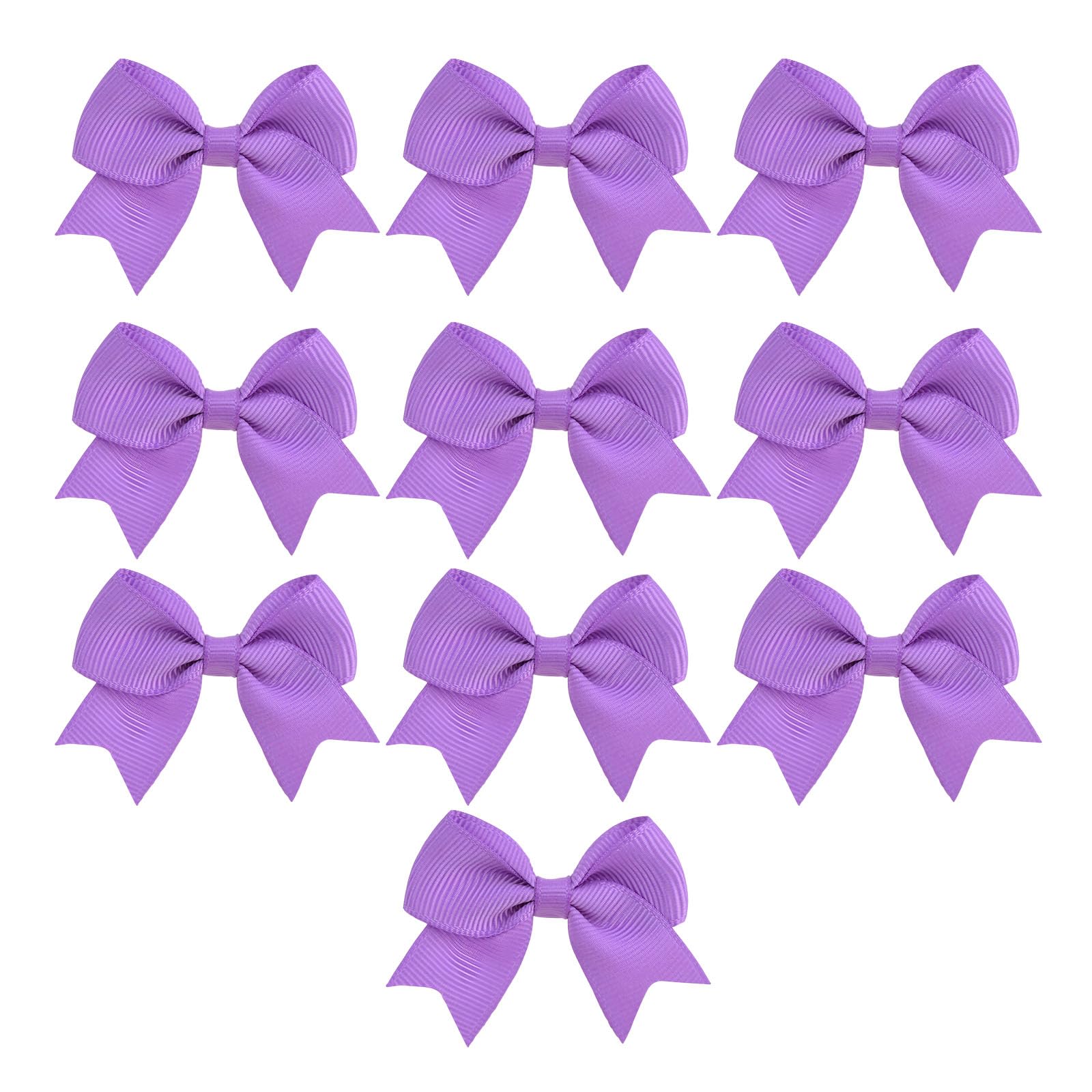 10 Pcs Mini Bows, Hair Bows for Girls Grosgrain Ribbon Alligator Clips (Purple)