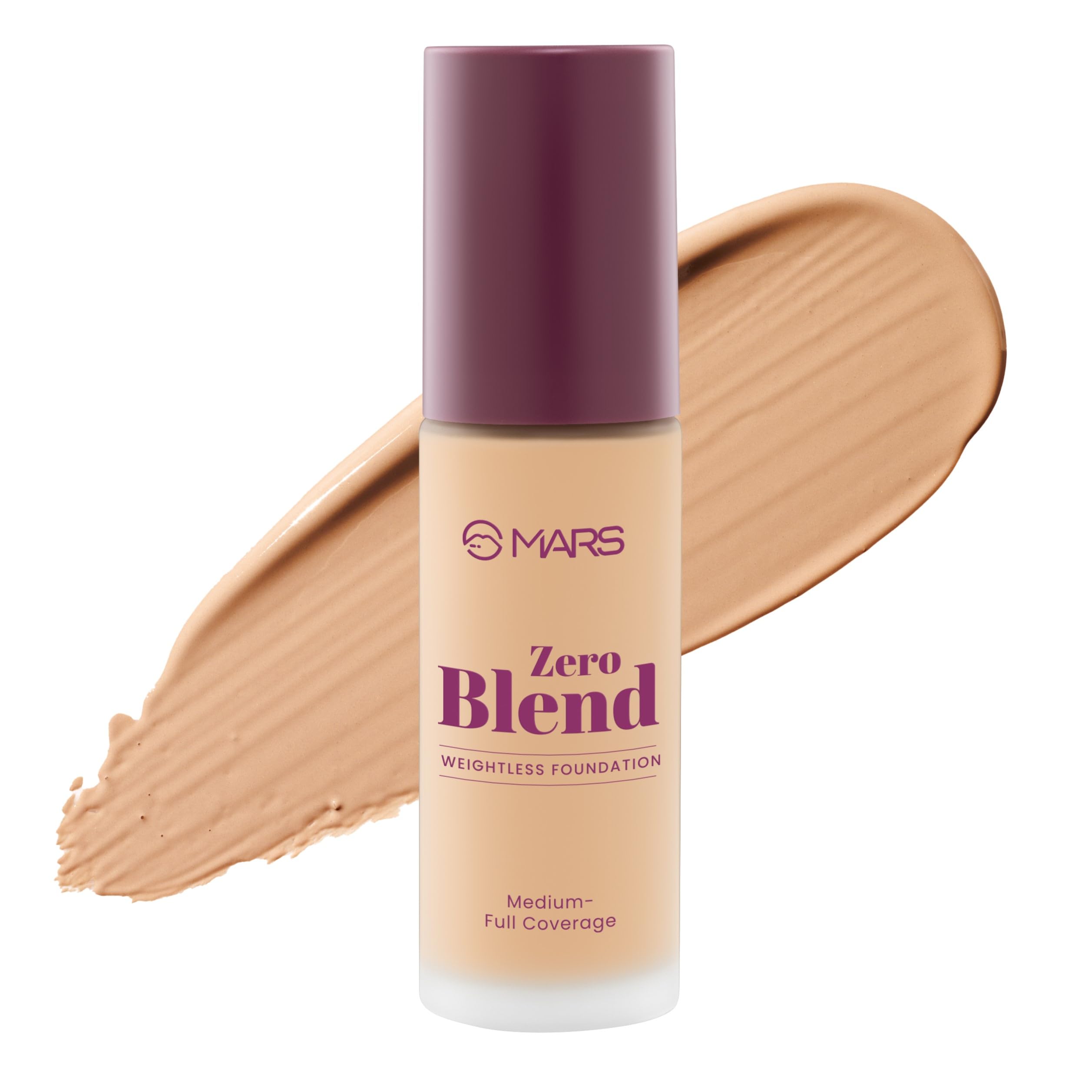 Zero Blend Weightless Foundation for Makeup (30ml) (08-HONEY NECTAR) | Lightweight & Long-Lasting | Matte Finish | Buildable Coverage | Sweat-Proof | Hydrating Formula