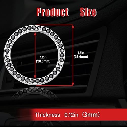 Miniatura 2 de 2 calcomanías para botón de arranque del motor botón de arranque brillante calcomanías para anillo de encendido para mujer accesorios interiores del