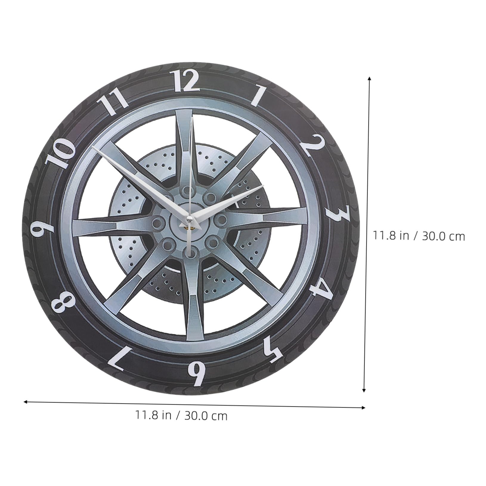 Ciieeo Orologio da Parete Forma di Ruota Creativo Orologio Muto Movimento Silenzioso per Soggiorno e Camera da Letto