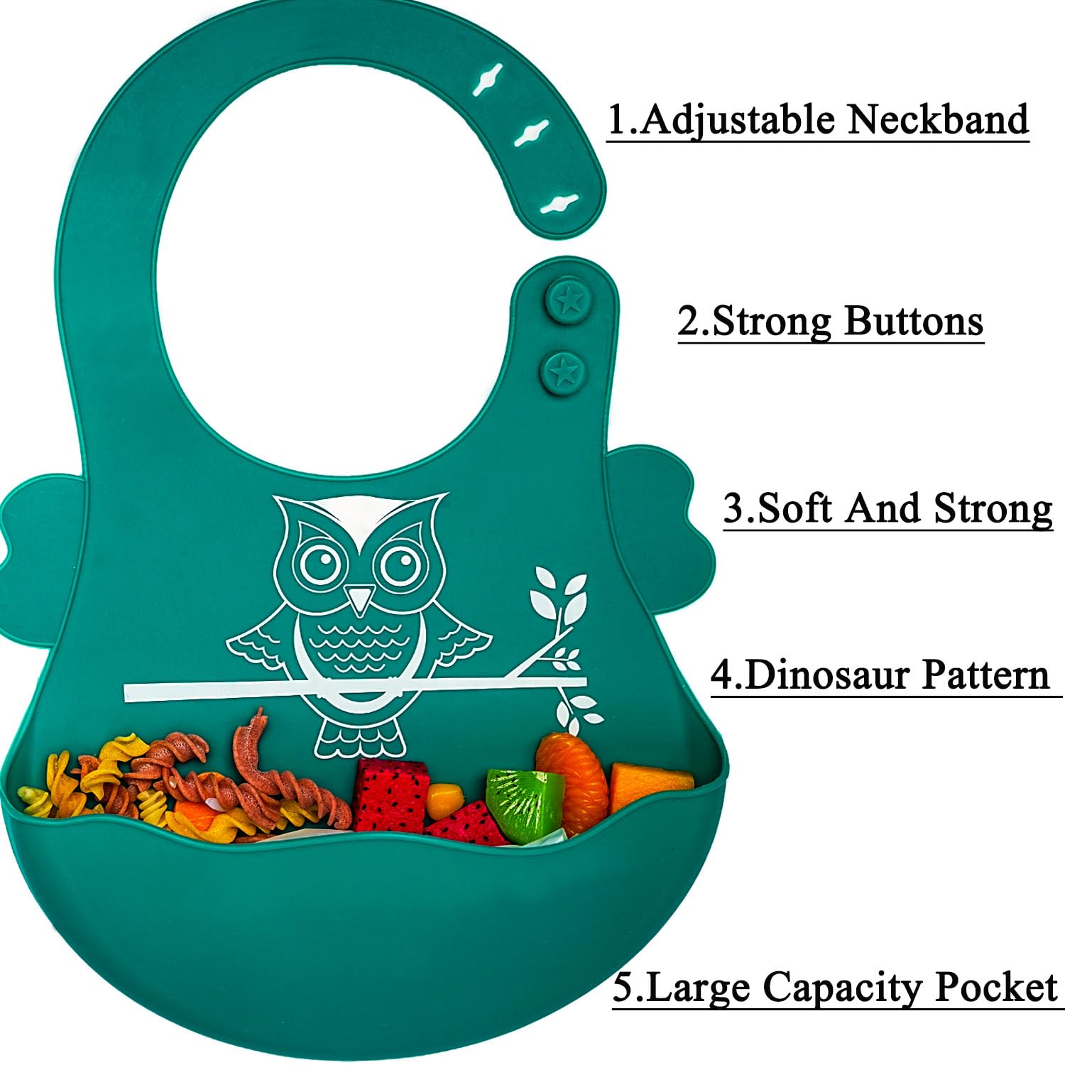 Silicone Feeding Set, Baby Led Weaning Supplies - Suction Plate and Bowl Set, Toddler Self Feeding Dish with Spoons, Forks, Sippy Cup and Adjustable Bib for 6+ Months - Blue - Image 5