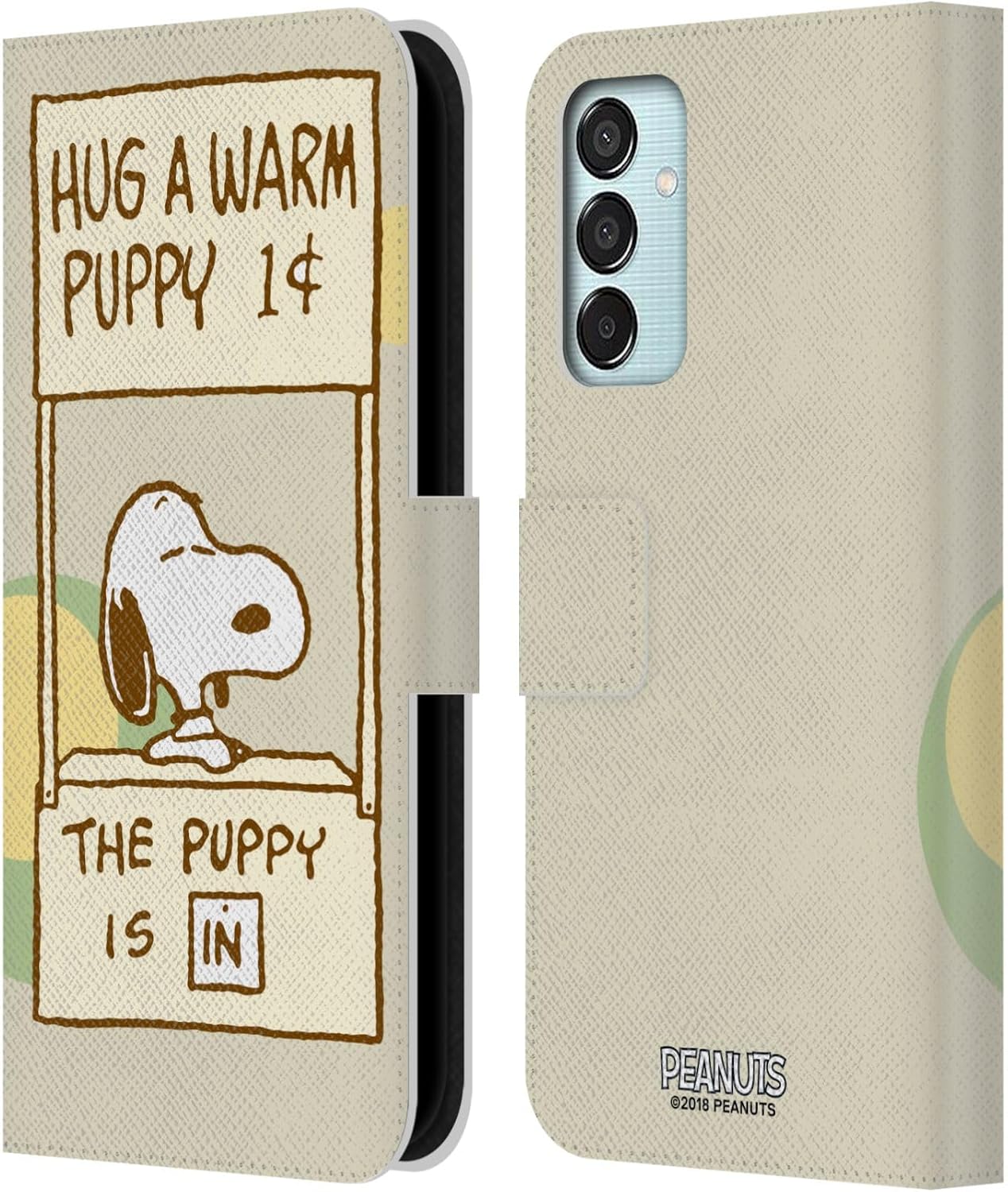 Head Case Designs Officially Licensed Peanuts Warm Snoopy Hug Leather Wallet Case Compatible with Samsung Galaxy M15/F15 5G