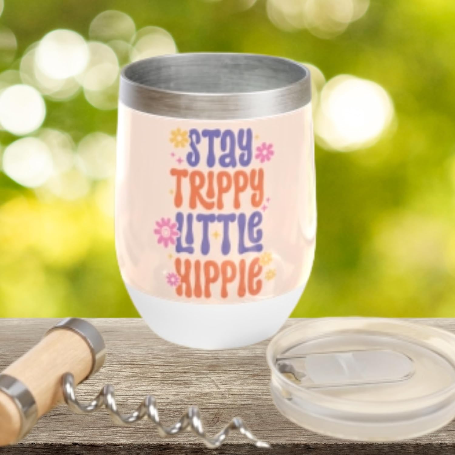 Gifts for Motivation and Support Stay Trippy Little Hippie Stainless Steel Insulated Tumblers for Hippies & Free Spiritis