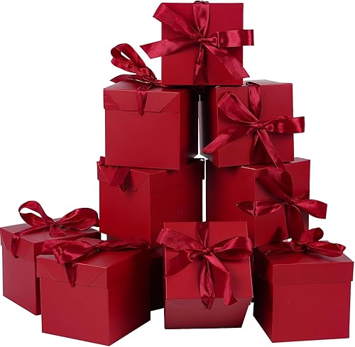 Vista 45 de Elephant-package Paquete de 12 cajas de regalo pequeñas con tapas, cajas de regalo rosas con cinta para cumpleaños, embalaje de regalo, recuerdo