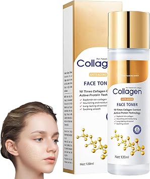 Limetown Collagen Face Toner, Collagen Booster Toner, Exfoliating Facial Treatment Toner, Anti Aging Repairing Toner, Hydrating Toner for Face, Face Toner with Hyaluronic Acid for Women, Men