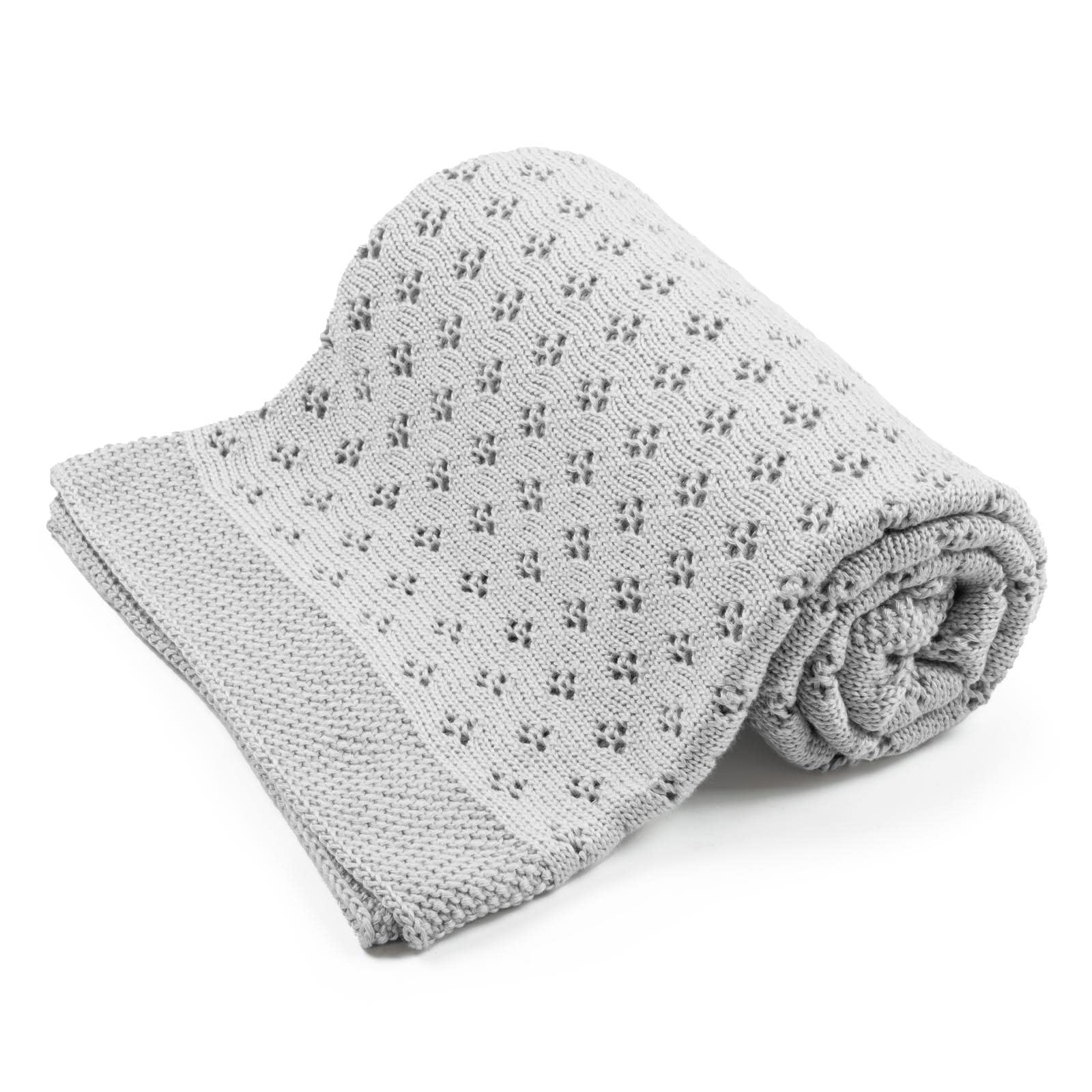 Bellochi Manta de Bambu para Bebe - Acogedor y Calada Mantita para Chica o Chico - Suave Aireado Verano Manta Bebe Recien Nacido - Hecha a Mano - 100x80 cm - Stella