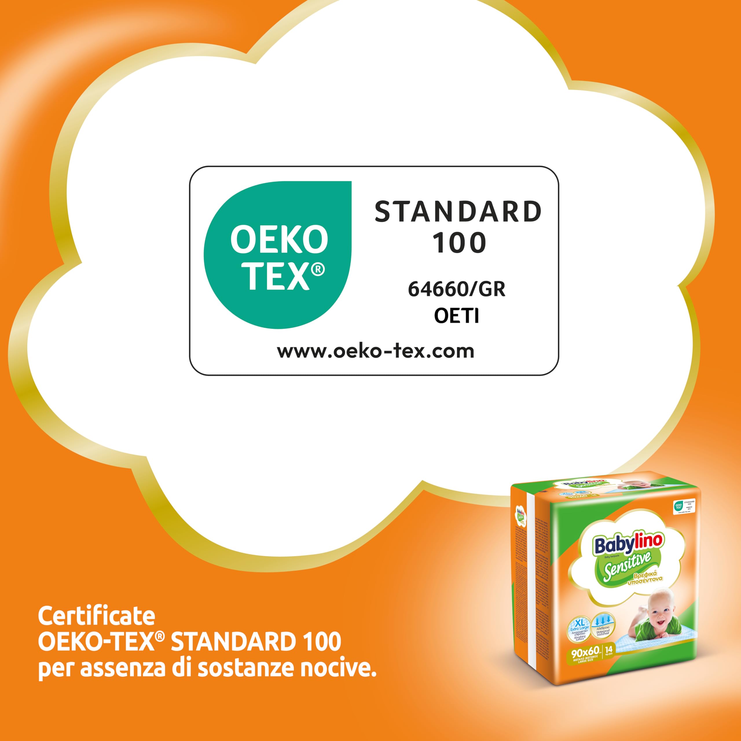 Babylino Sensitive Teli Cambio 90x60cm, 14 sztuk