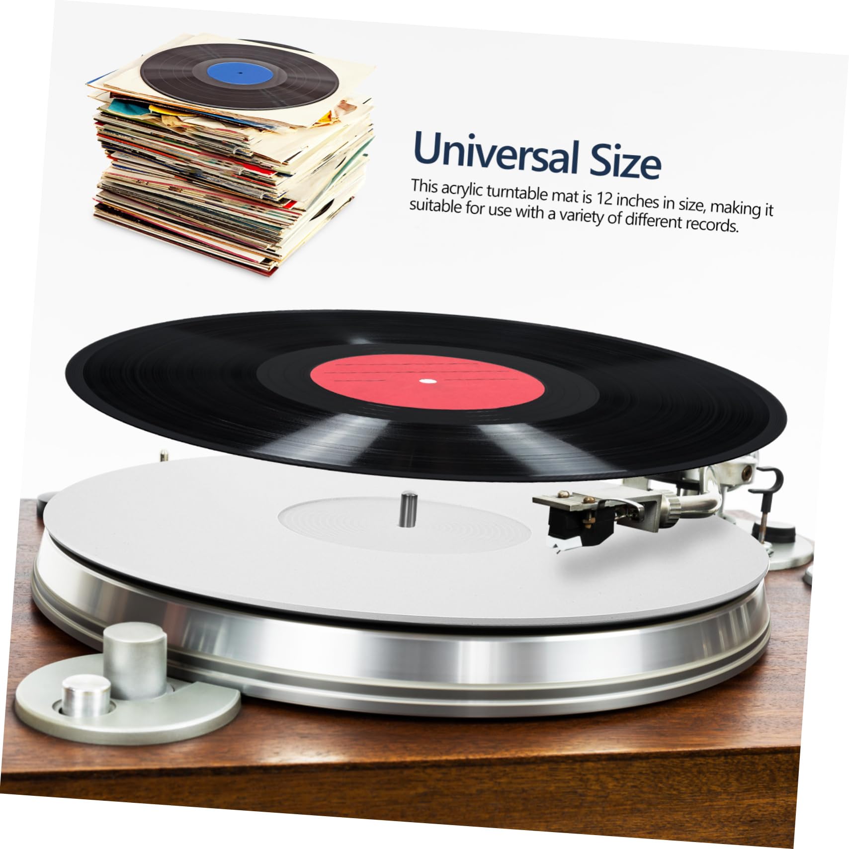 HEMOTON Vinyl Record Protective Mat Acrylic Turntable Slipmat Record Pad Sturdy Material Enhance Playback Performance