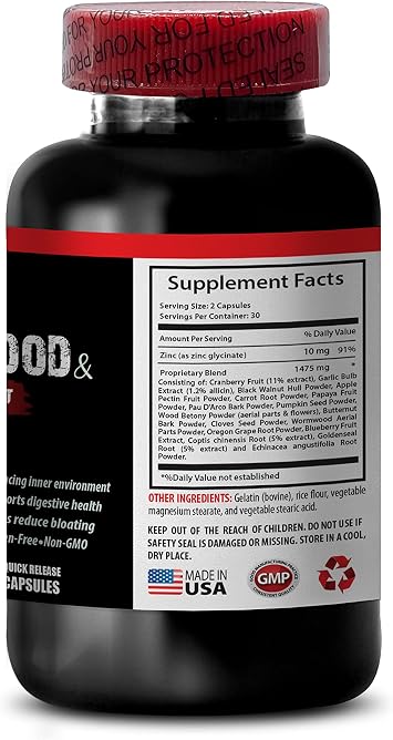Black Walnut and Wormwood Capsules - Wormwood and Black Walnut Complex 1500 MG - Garlic Supplements, Black Walnut Powder, Wormwood herb Plant, Black Walnut Hull Powder, Clove Wormwood - 1B 60 Caps