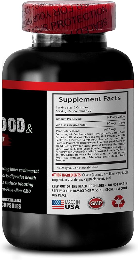 Black Walnut and Wormwood Capsules - Wormwood and Black Walnut Complex 1500 MG - Garlic Supplements, Black Walnut Powder, Wormwood herb Plant, Black Walnut Hull Powder, Clove Wormwood - 1B 60 Caps