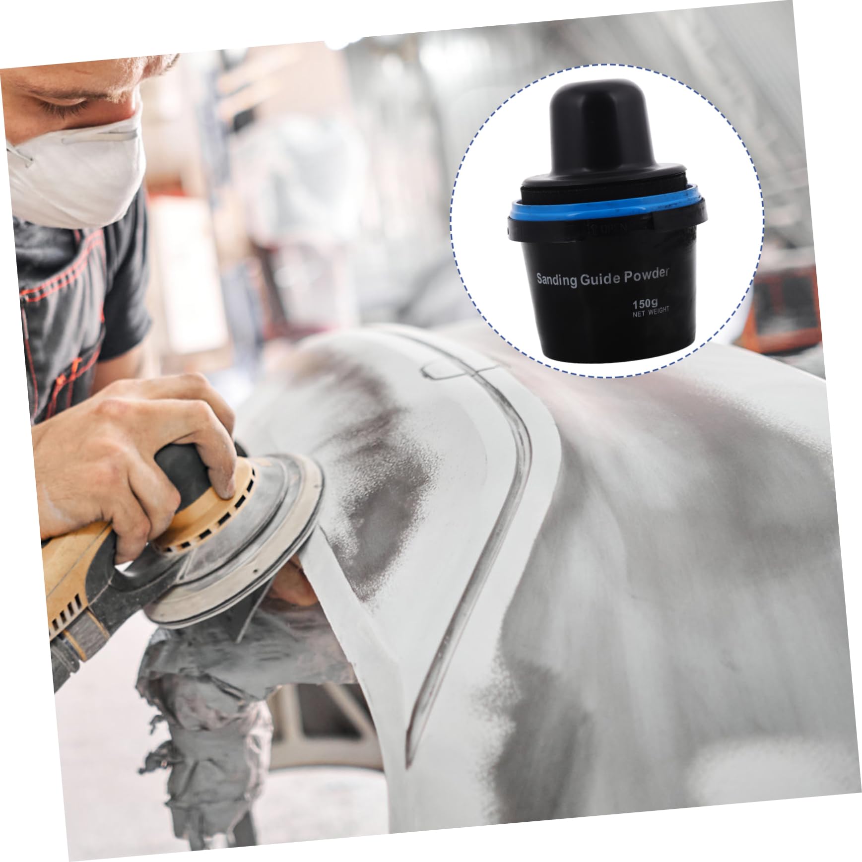 Polvere Guida per Riparazione Carrozzeria Auto in Carbonio | Indicatore per Stucco e Lamiera, per Restauro e Riparazione, Finitura a Secco per Lavori di Carrozzeria