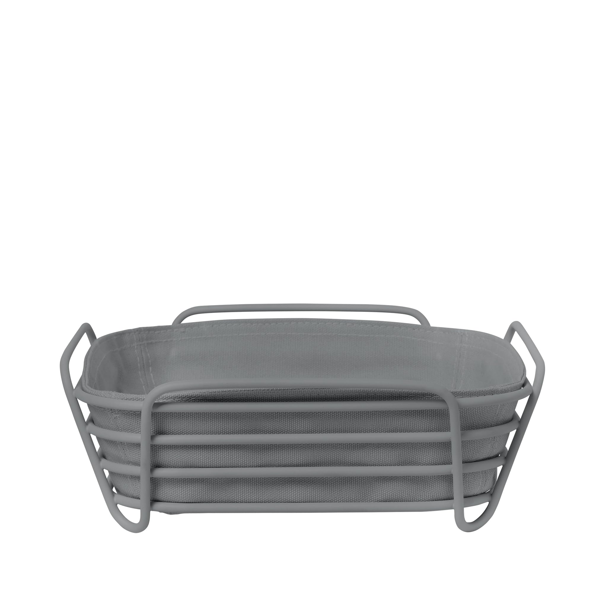 blomus -DELARA- Brotkorb Size L, quadratisch, herausnehmbare Stofftasche, stilvolles Design, 26 x 26 cm, Farbe Sharkskin (64073)