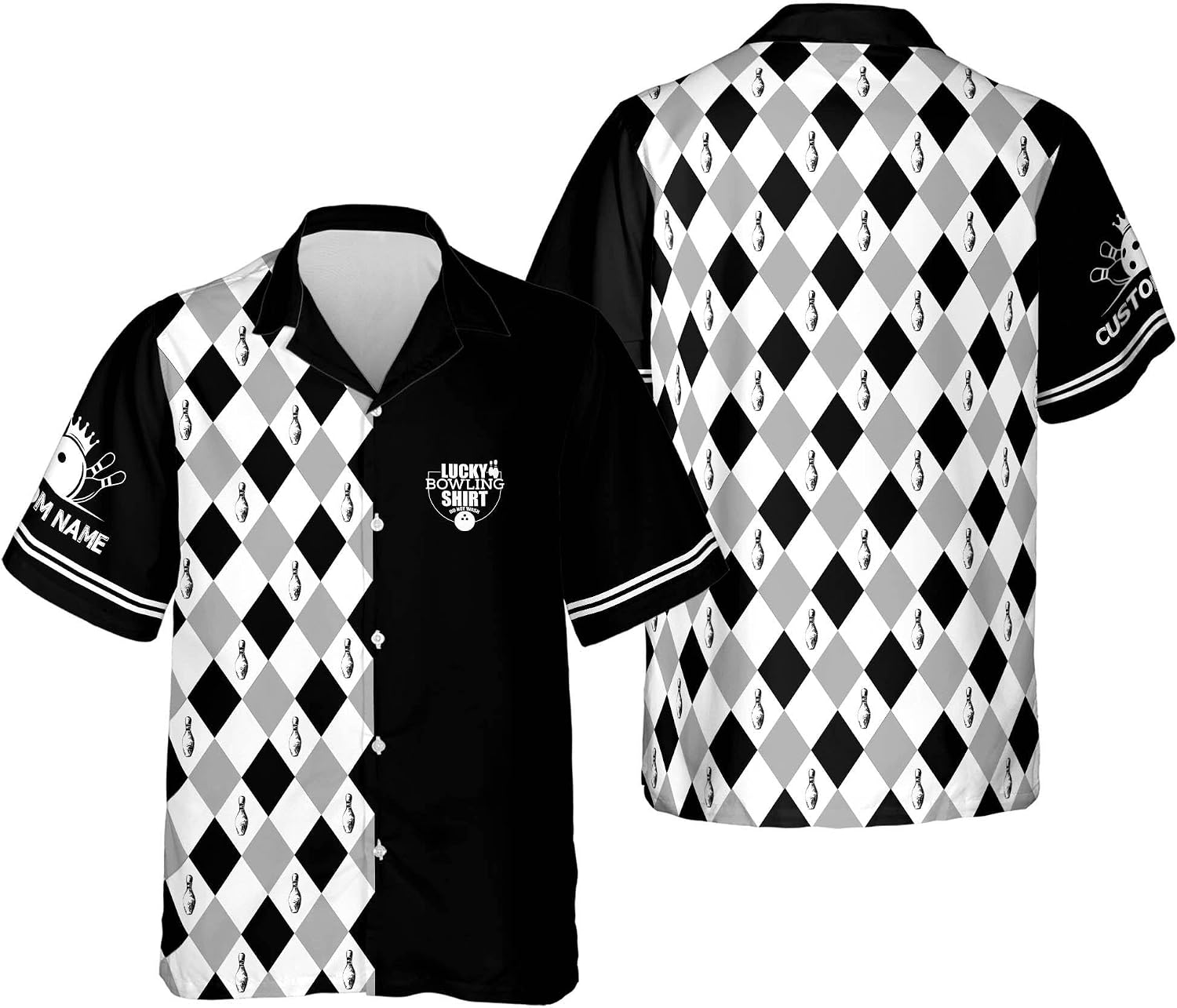 Personalized Bowling Shirts, Bowling Jerseys for Men, Hawaiian Shirt for Men, Skull Hawaiian Bowlers Shirt
