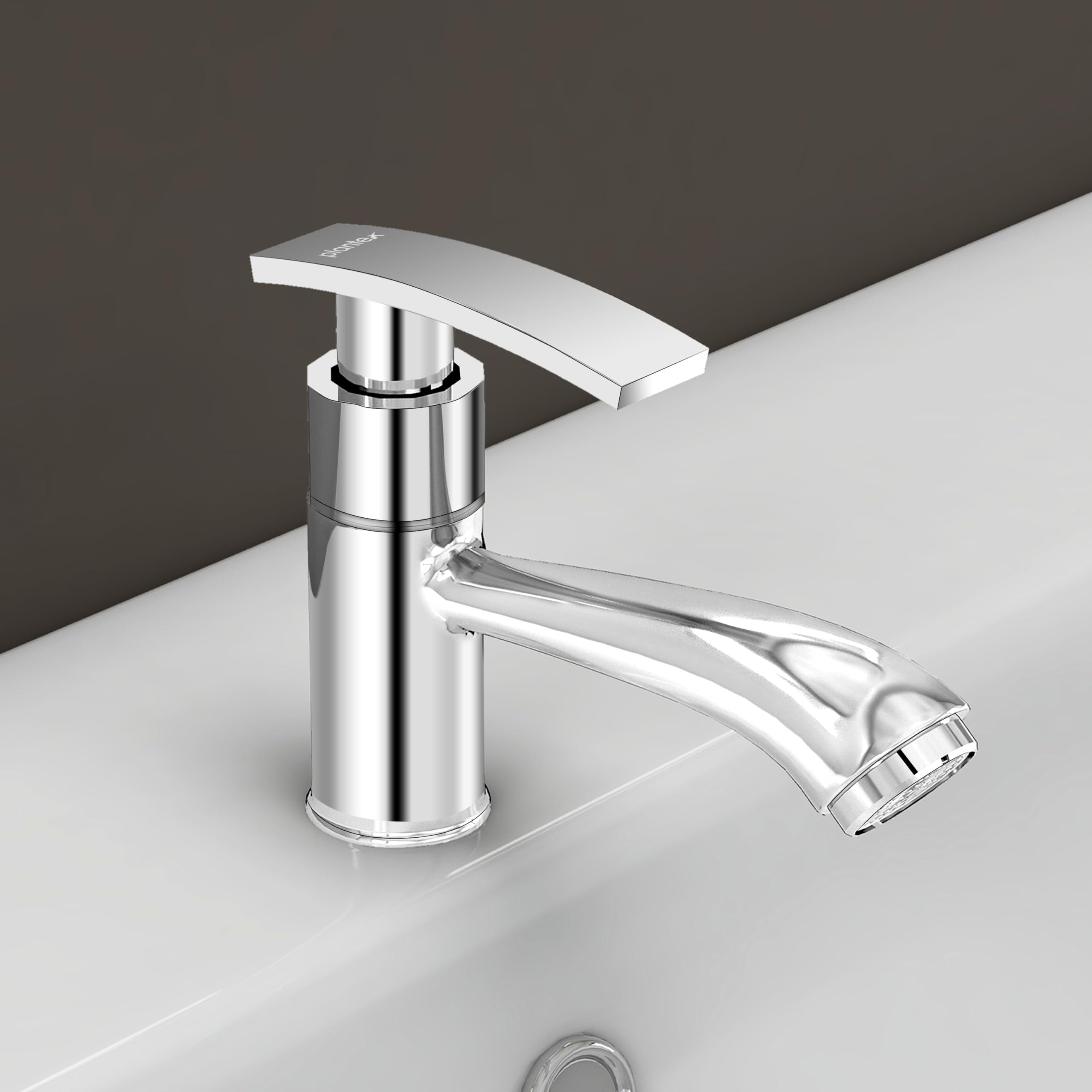 Plantex Pillar Tap for Wash Basin with Water Saving Aerator/Single Lever Basin tap/Wash Basin Tap/Long Body Pillar Cock for Wash Basin/Tabletop Water Tap/Bathroom Tap(Samar-Chrome)