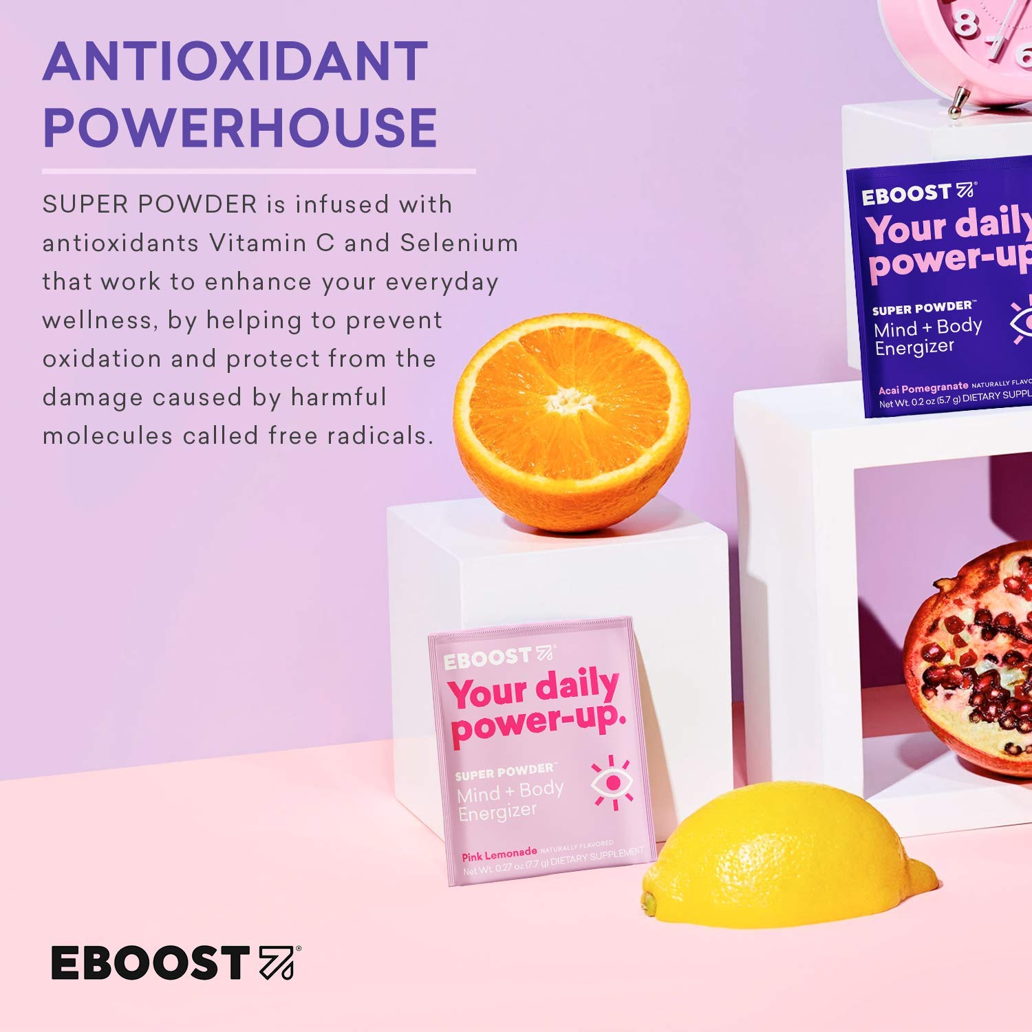 Buy EBOOST Super Powder Energy Drink Powder 20 Packets Pink