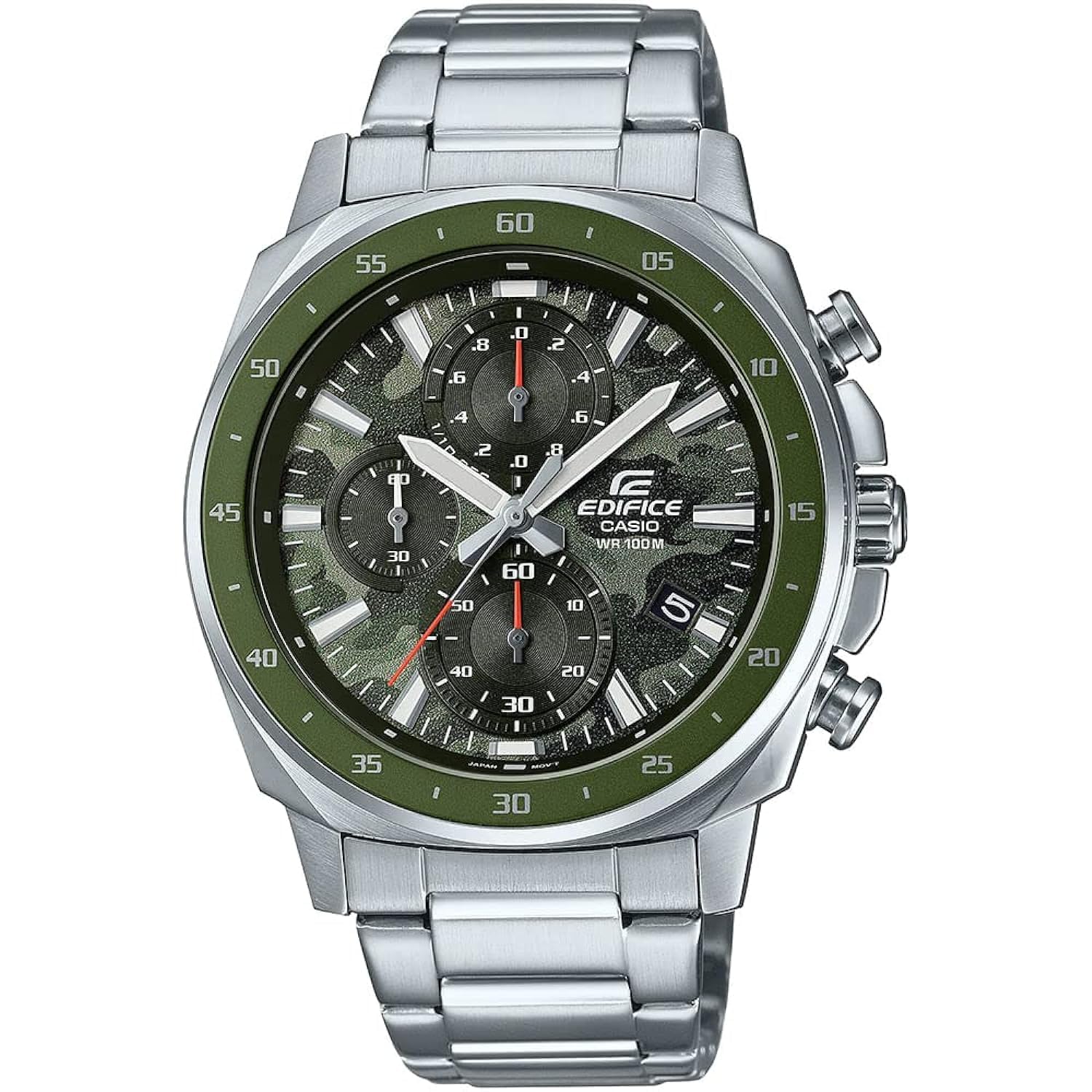 Casio Edifice Men's Watch - EFV-600D-3CVUDF green Dial, Silver Band