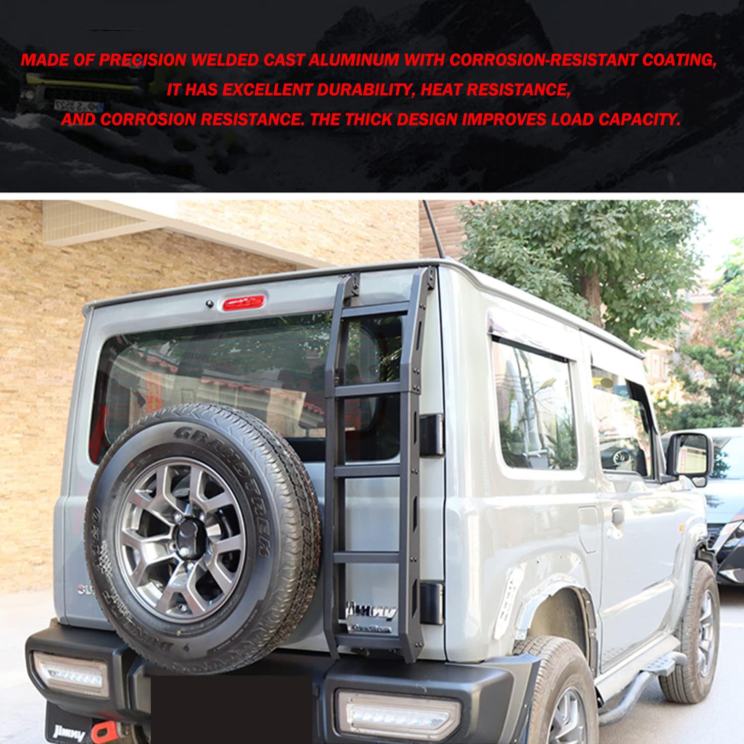 Archaic Échelle de hayon pour Suzuki Jimny Sierra JB64 JB74 2019-2024,Échelle de Queue échelle de Cross-Country pour Jimny gl,pédale d'escalade Pliable