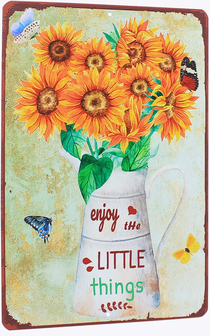 Amazon.co.jp: Enjoy the Little Things ひまわり ヴィンテージ メタル