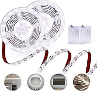 Vista 12 de Tira de luces LED con pilas, RGB luces LED tira de luces con batería, 3 llaves, controlador