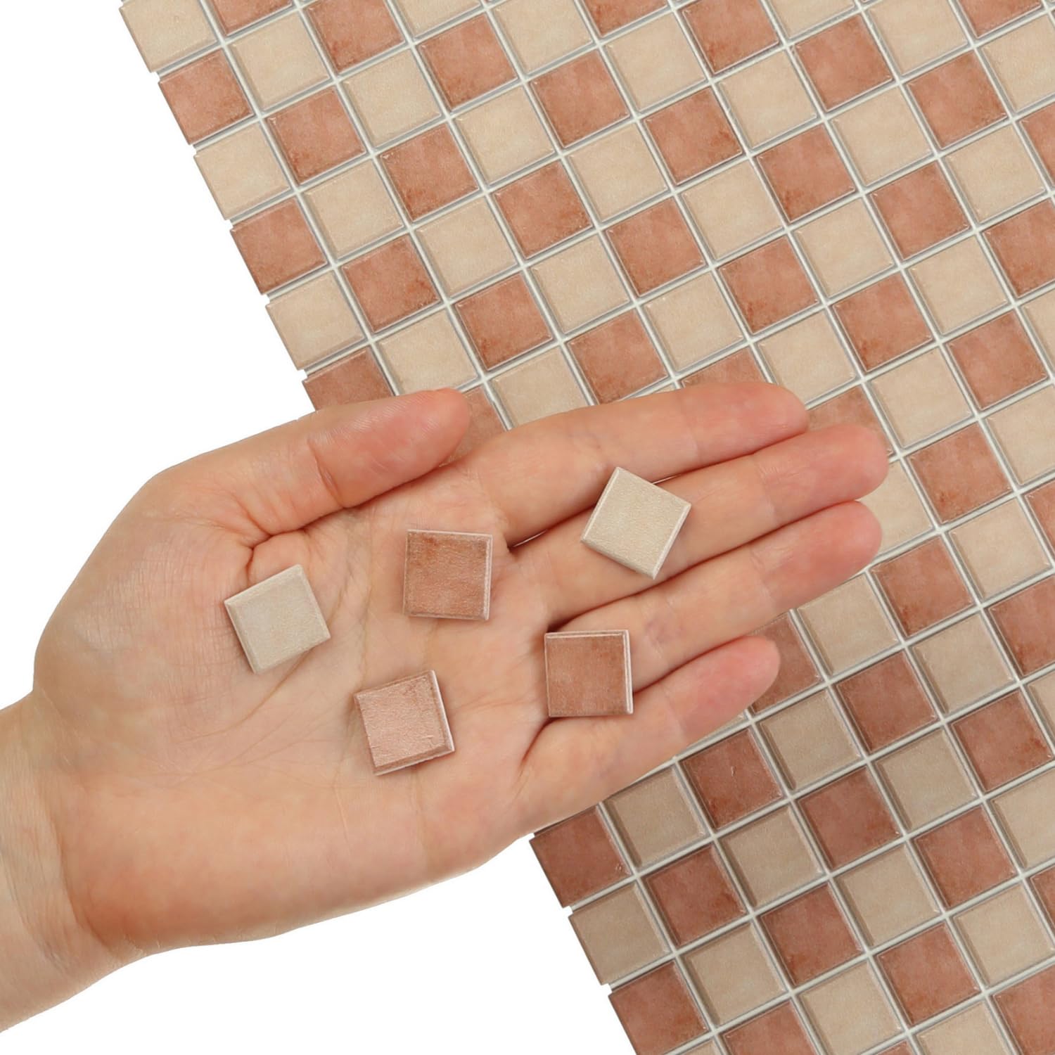 150 pcs, Dollhouse Flooring, 1:12 Scale Doll House Tiles, Miniature Checkerboard Floor, REDUCIO! (Terracotta Harmony) — image 1
