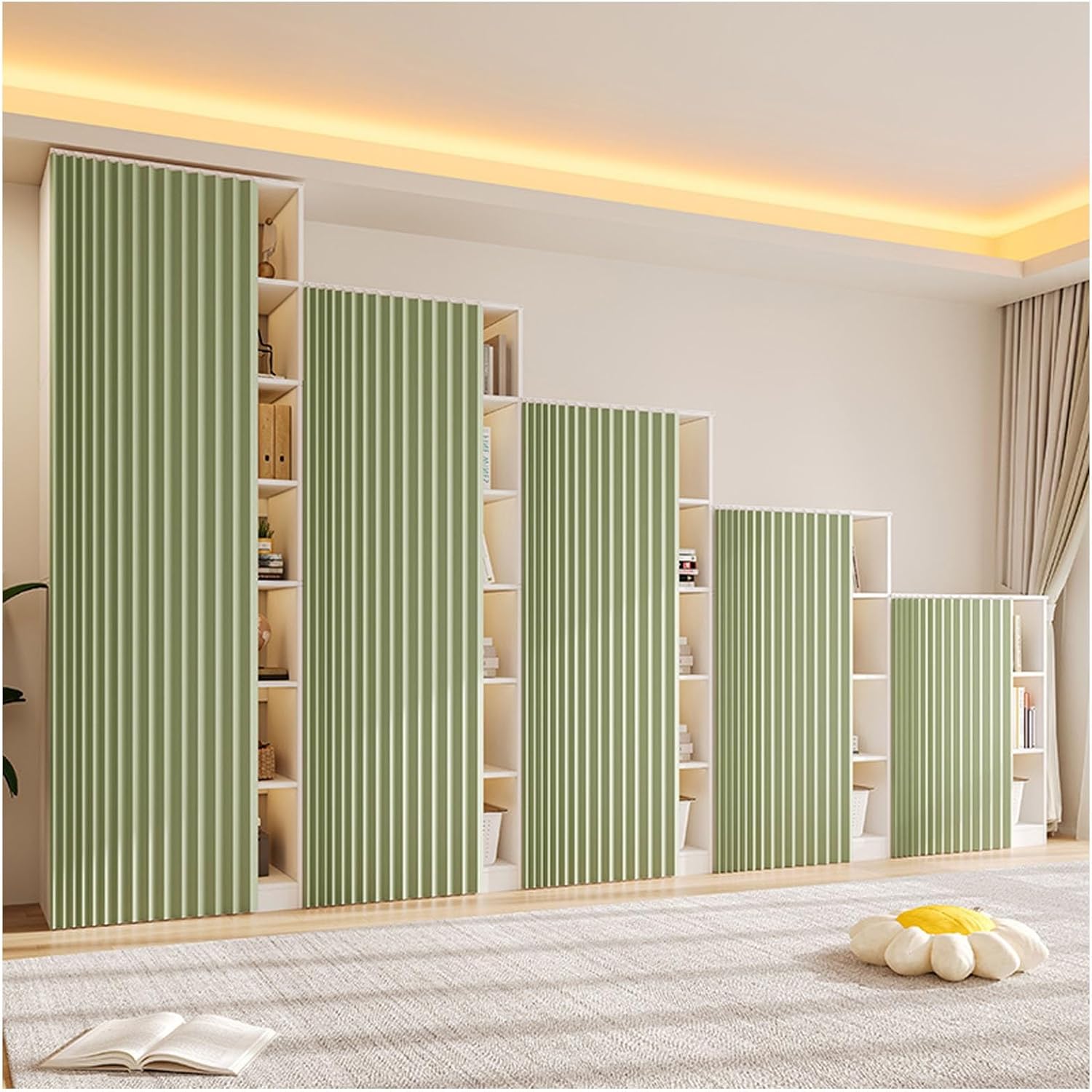 Cabinet Curtains for Shelves, Dust Proof Curtain for Shelves Privacy Closet Curtain, Doorway Curtain Closet Curtains Short Curtains for Kitchen/Office/Farmhouse(White,50x70cm)