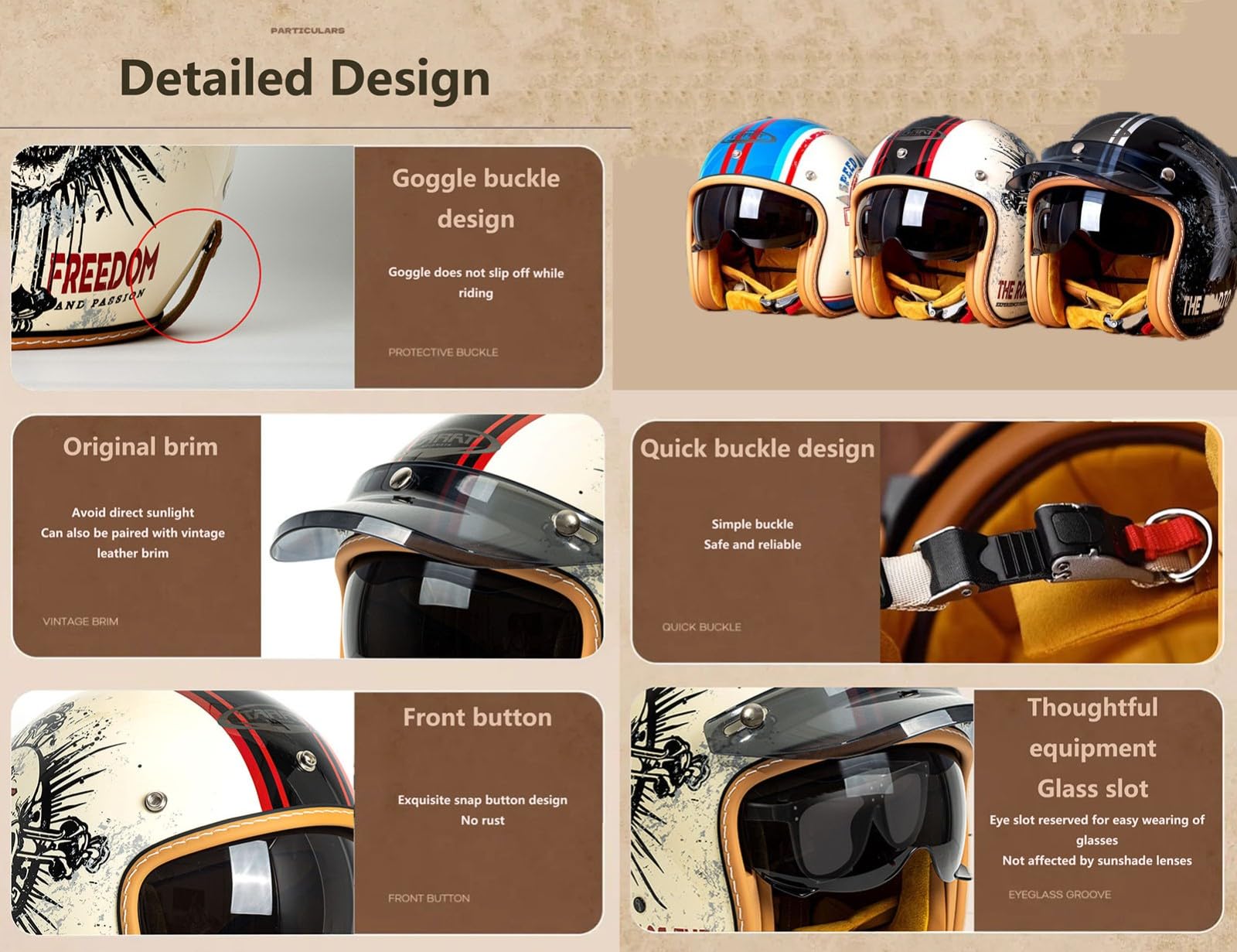 Casco Jet Moto Caschi Motorino Vintage, Scooter Moto Casco, Caschi Cromwell Moto Omologato DOT/ECE Casco Per Adulti Per Moto Chopper Scooter Motorino Per Adulti Uomini Donne
