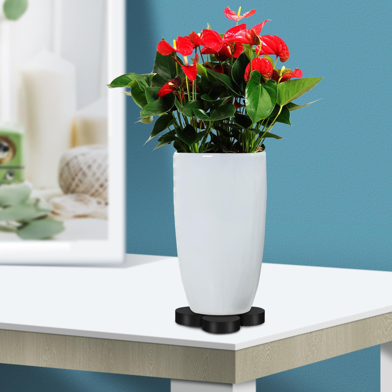 iplusmile 20 Piezas de Patas para Macetas de Goma Redondas, Soporte Elevador para Macetas Buena Capacidad de Carga, Ideales para Jardín E Interior